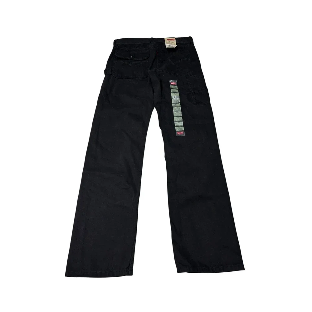 NWT Levis 514 Slim Straight Kids Boys Black Canvas Pants Size 18 W29 L29